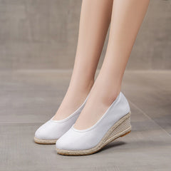 High Heel Women's Shoes Work Shoes Pointed Straw Pumps
