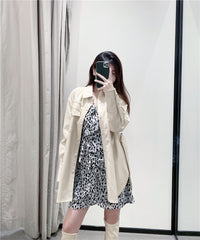 Faux leather jacket with belt