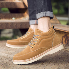 High-top and velvet padded cotton shoes