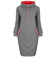 Autumn winter dress Long sleeve vestidos Casual party dresses vestido de festa women dress plus size High collar robe femme