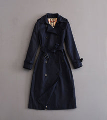 Double-breasted mid-length trench coat