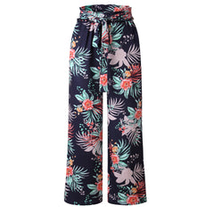 Women's summer printed wide-leg pants