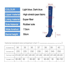 Fish mouth cow carefully followed by knee boots, stovepipe stretch boots