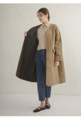 Autumn And Winter Robe Cotton Coat Three-layer Quilted Chic Long Thick Cardigan