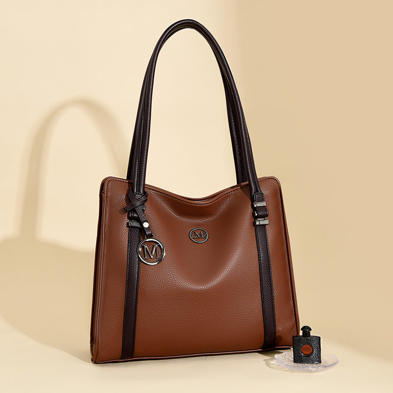 Women's genuine leather large capacity tote bag - view 5