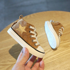 Baby high-top leopard print canvas shoes