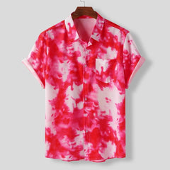 Digital printed cardigan short sleeve casual shirt
