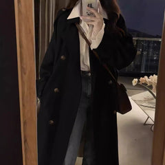 Spring And Autumn British Style Mid-length Early Autumn Trench Coat For Women
