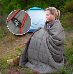 Outdoor Camping Down Blanket Portable Waterproof Hiking Wearable