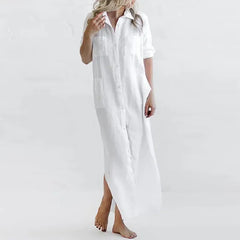 Casual Simple High Waist Solid Color Dress