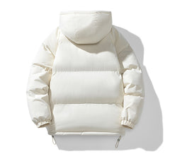 Men's Hoodie Coat Winter Fashion Solid ZIp-up Thickened Cotton-padded Puffer Jacket Casual Warm Outwear Top Clothing