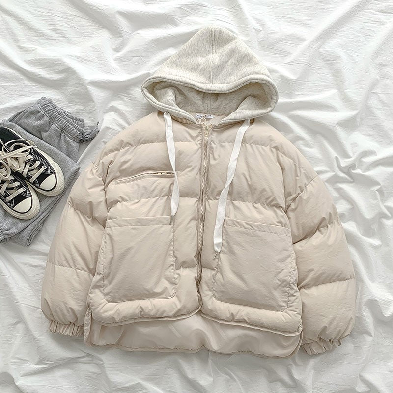 Student's Small Loose Bread Jacket Coat Hooded Cotton Puffer acket