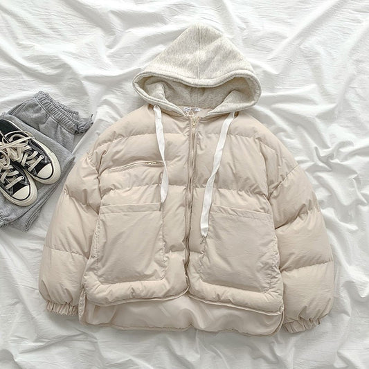 Student's Small Loose Bread Jacket Coat Hooded Cotton Puffer acket