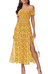 Women's Fashion Casual Bohemian Floral Print Dress