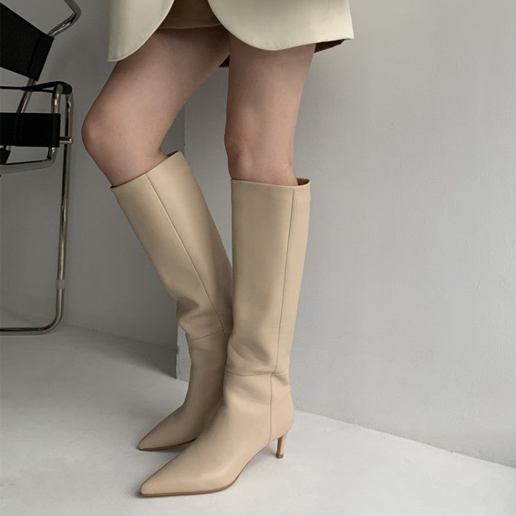 Winter Below The Knee Stiletto Heel Knight Boots Women