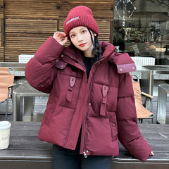 Short Down puffer Jacket Women's Hooded Warm Jacket