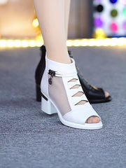 High Heels Women's Mesh Chunky Heel Sandals