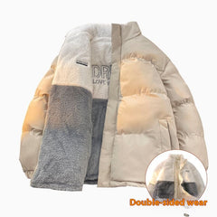 Reversible Cotton puffer Coat Loose Thick Warm-keeping Cotton Clothing