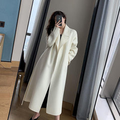 White Woolen Coat Women Autumn And Winter Temperament In The Long And Small