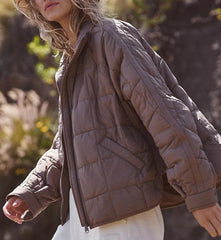 Women's Lightweight Zip Compression Cotton Jacket Short Down Jacket Coat