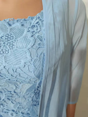 Chiffon Solid Color Lace Sleeveless Long Jumper Dress Two-piece Set