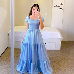 European And American Style Dress Off-shoulder Floral Off-shoulder Long Color Fairy Skirt