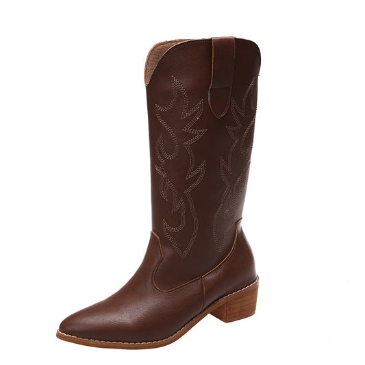 Retro Cut Below The Knee Knight Boots Mid-calf