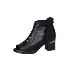 High Heels Women's Mesh Chunky Heel Sandals