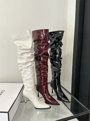 Autumn Stiletto Heel Pile Style Heel Over The Knee Boots