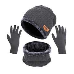Warm Cashmere Padded Hat Scarf Gloves Set Of Three