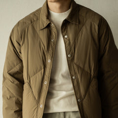 Shirt Collar Down Jacket Men's  Winter Rhombus Tooling