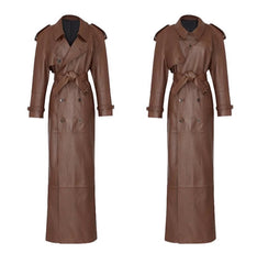 Autumn And Winter Sheepskin Fried Street Handsome Trench Coat Coat