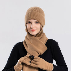 Hat Gloves Scarf Cover Thermal Knitting Outdoor Cycling Suit