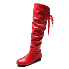 Block heel high boots
