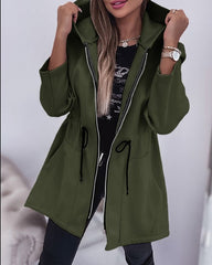 Fall Winter Fashion Casual Hooded Coat Women's Clothing