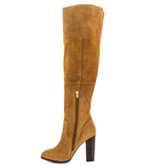Sheepskin over the knee boots professional custom tube round with high heels