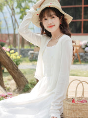 White Strap Dress Women's First Love Strap Long
