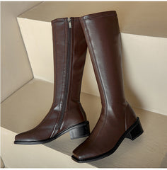 Women New Boots But Knee Side Zipper – view 3