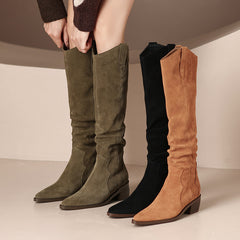 Knee-high Boots Chunky Heel  Autumn And Winter
