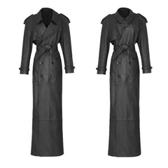 Autumn And Winter Sheepskin Fried Street Handsome Trench Coat Coat