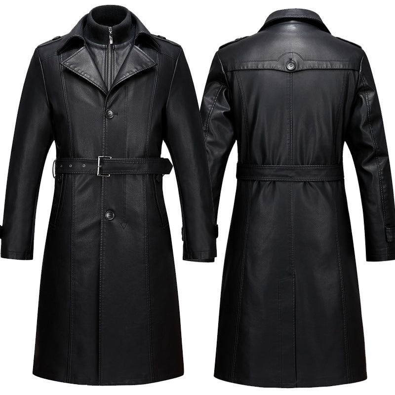 Men's black sheepskin leather coat - view 6