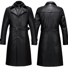 Men's black sheepskin leather coat - view 6