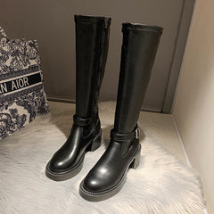 Women's Thick Heel But Knee Boots