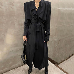 V-neck Ruffled Stitching Lace Waist Slim Long Sleeve Dress