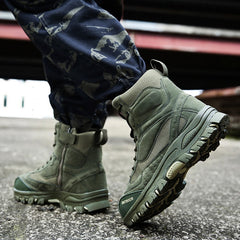 Mountaineering Work Shoes High-Top Lace-Up Mid-Tube