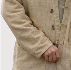 Retro hooded long sleeve solid color casual jacket