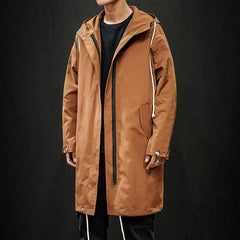 Men's Trench Coat Large Size Pure Color Slim Korean Jacket