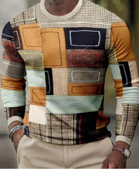 For Men 3D Pullover Casual Tops Long Sleeve T-Shirts