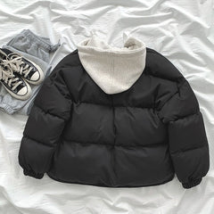 Student's Small Loose Bread Jacket Coat Hooded Cotton Puffer acket
