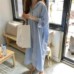 Long cotton and linen blouse